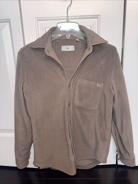 TNA Womens Taupe Zip-Up Fleece Sweater Jacket